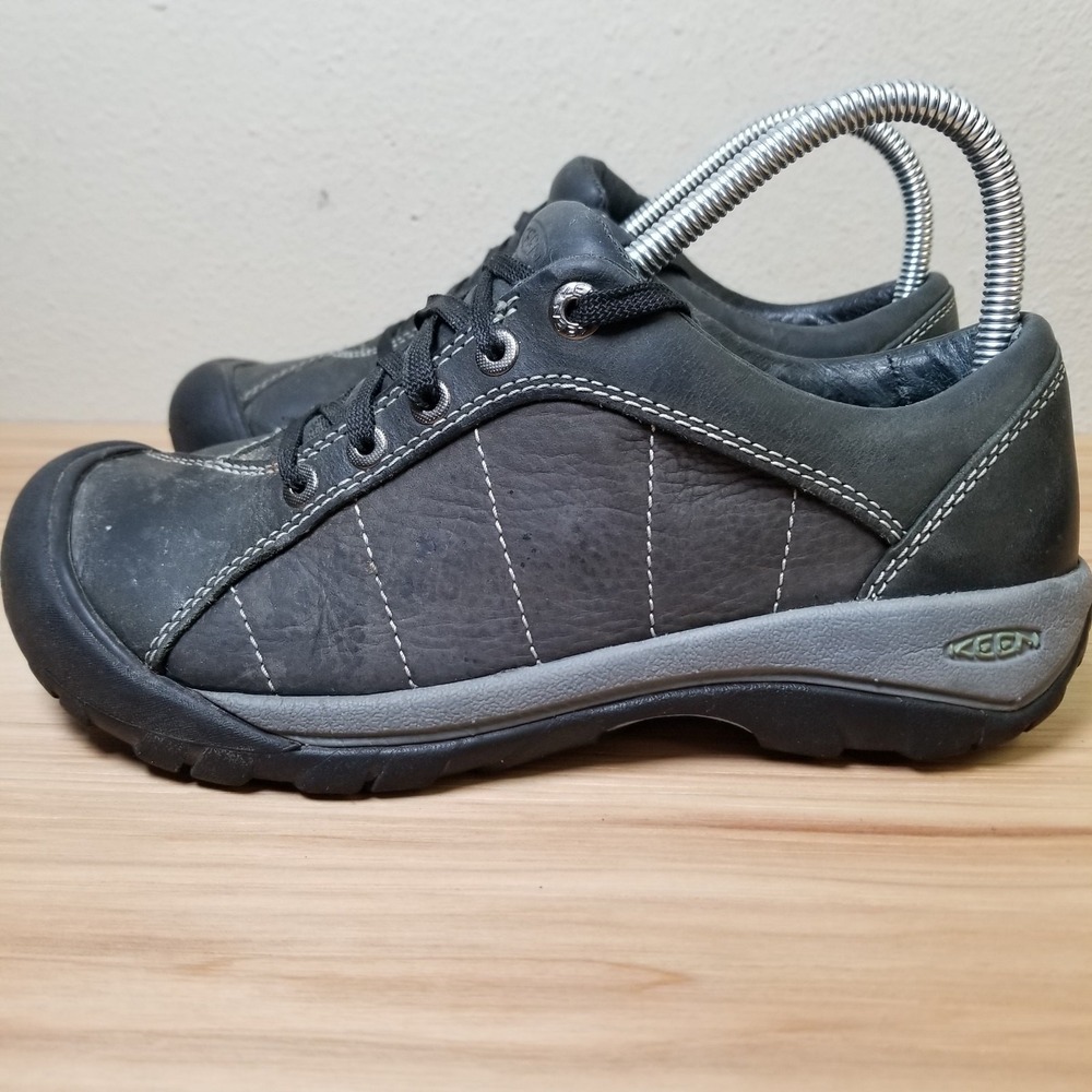 Keen Women's Size 7.5 Presidio Hiking Shoes Gray Black Suede Gorpcore Outdoorsy‎
